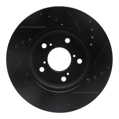 R1 Concepts R1 05-10 Honda Odyssey Front Left Drilled & Slotted Black Brake Rotor