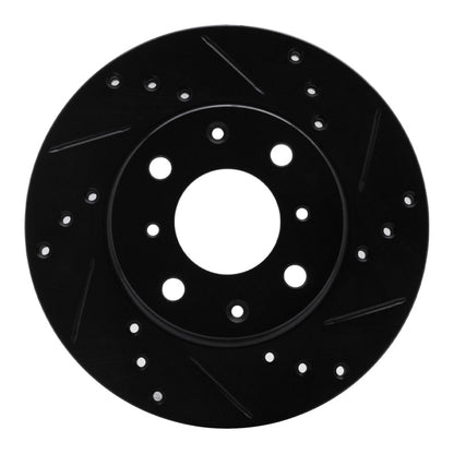 R1 Concepts R1 90-00 Honda Civic Sedan Front Right Drilled & Slotted Silver Brake Rotor