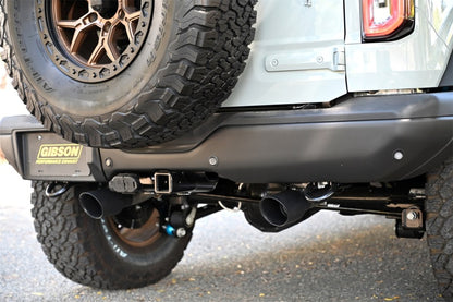 Gibson 2021+ Ford Bronco 4-DR 2.7L 4WD 2.5in Black Elite Cat-Back Dual Split Exhaust - Stainless
