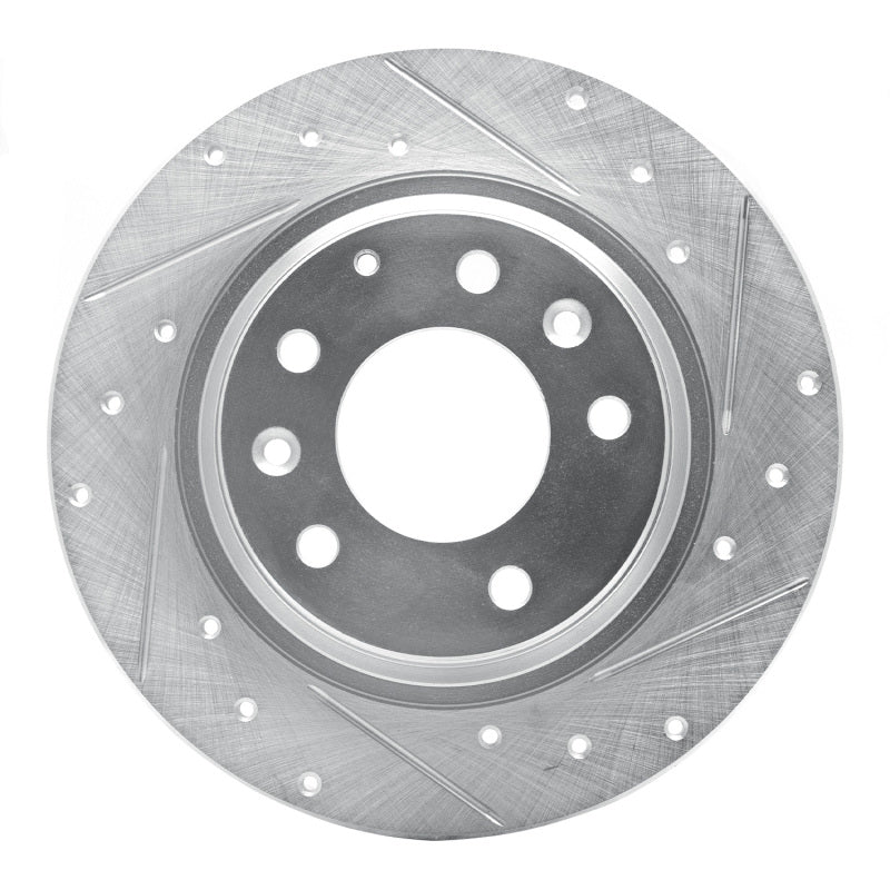 R1 Concepts R1 98-15 Ford Fusion Rear Right Drilled & Slotted Silver Brake Rotor