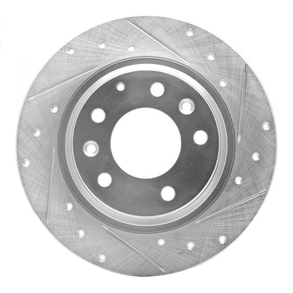 R1 Concepts R1 98-15 Ford Fusion Rear Right Drilled & Slotted Silver Brake Rotor