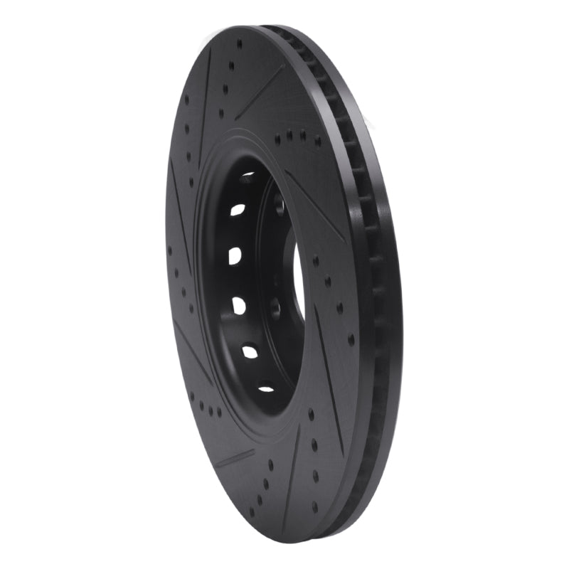 R1 Concepts R1 14-20 Acura RLX Front Right Drilled & Slotted Black Brake Rotor