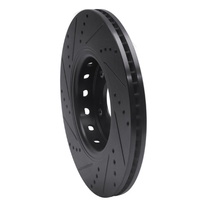 R1 Concepts R1 14-20 Acura RLX Front Right Drilled & Slotted Black Brake Rotor