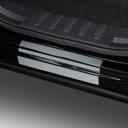 Putco 14-18 Chevy Silv LD - Regular Cab w/ CHEVROLET Etching (4pcs) Black Platinum Door Sills