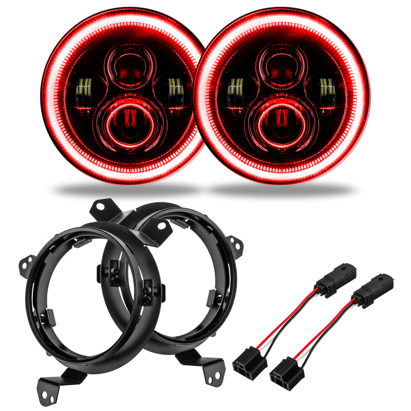 ORACLE Lighting Oracle Jeep Wrangler JL/Gladiator JT 7in. High Powered LED Headlights (Pair) - Red