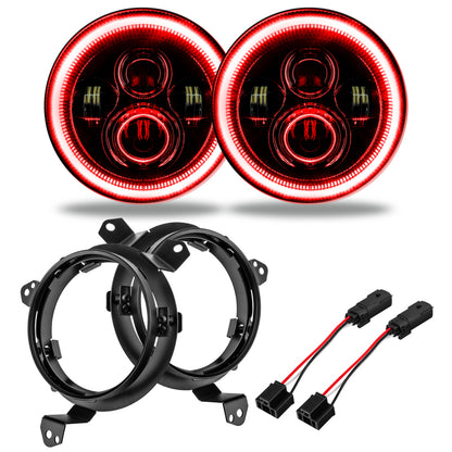 ORACLE Lighting Oracle Jeep Wrangler JL/Gladiator JT 7in. High Powered LED Headlights (Pair) - Red