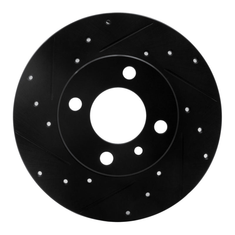 R1 Concepts R1 77-83 BMW 320I (USA/Canada) Front Left Drilled & Slotted Black Brake Rotor
