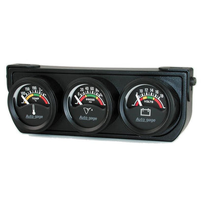 Autometer AutoGage 1.5in 0-100 PSI Oil Press/ 18 Volt / 280 Deg Water Temp Gauge Console