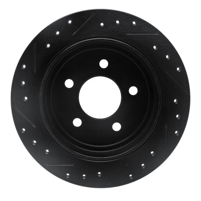 R1 Concepts R1 95-02 Ford Explorer Rear Right Drilled & Slotted Black Brake Rotor