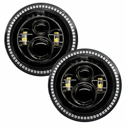 ORACLE Lighting Oracle 7in High Powered LED Headlights - Black Bezel - ColorSHIFT No Controller