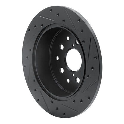 R1 Concepts R1 98-10 Lexus GS430 Rear Left Drilled & Slotted Black Brake Rotor