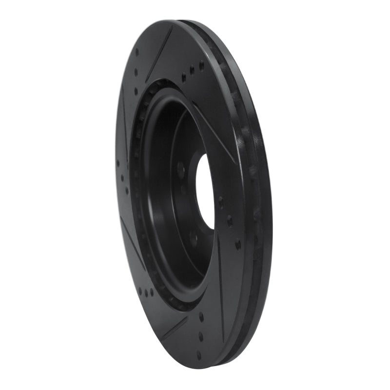 R1 Concepts R1 14-19 Mercedes-Benz CLA250 Rear Right Drilled & Slotted Black Brake Rotor