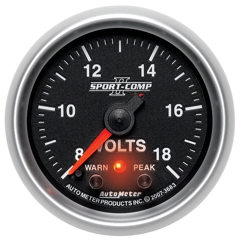 Autometer Sport-Comp II 2-1/16in Digital Voltmeter Gauge - 18V