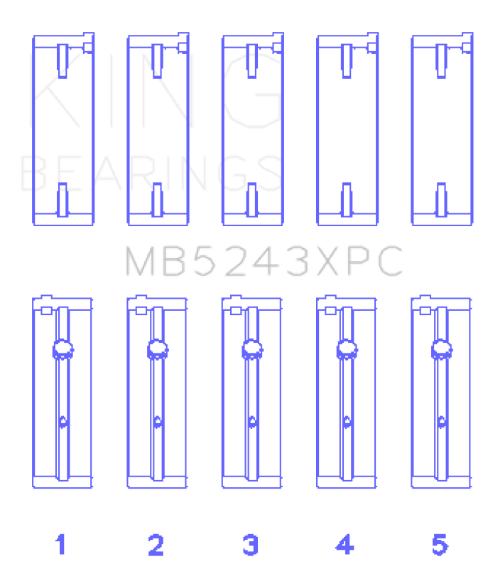 King Engine Bearings Nissan Sr20De (Size 0.26) Main Bearing Set