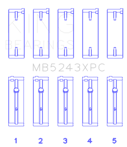 King Engine Bearings Nissan Sr20De (Size 0.26) Main Bearing Set