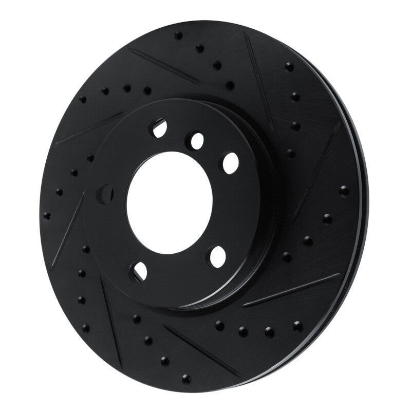 R1 Concepts R1 11-16 Mini Cooper Paceman Front Right Drilled & Slotted Black Brake Rotor