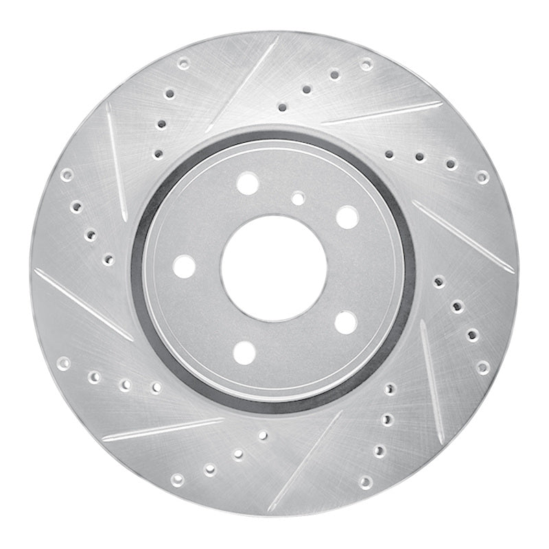 R1 Concepts R1 05-14 Infiniti FX37 Front Left Drilled & Slotted Silver Brake Rotor