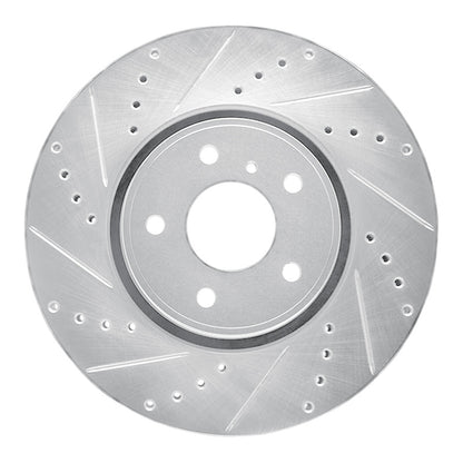 R1 Concepts R1 05-14 Infiniti FX37 Front Left Drilled & Slotted Silver Brake Rotor
