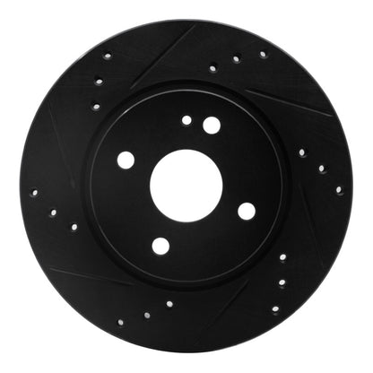 R1 Concepts R1 11-15 Mazda 2 (Mexico) Front Left Drilled & Slotted Black Brake Rotor