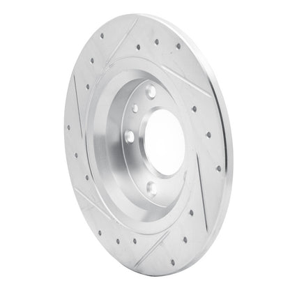R1 Concepts R1 98-15 Ford Fusion Rear Right Drilled & Slotted Silver Brake Rotor