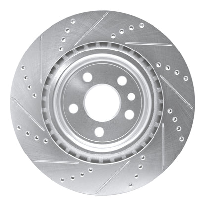 R1 Concepts R1 17-20 Jaguar XE Rear Right Drilled & Slotted Silver Brake Rotor
