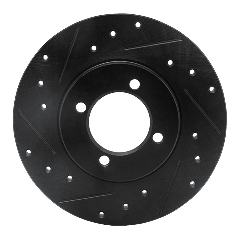 R1 Concepts R1 80-83 Toyota Corolla (US/Canada) Front Left Drilled & Slotted Black Brake Rotor