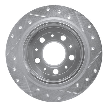 R1 Concepts R1 97-98 Volvo S90 Rear Left Drilled & Slotted Silver Brake Rotor