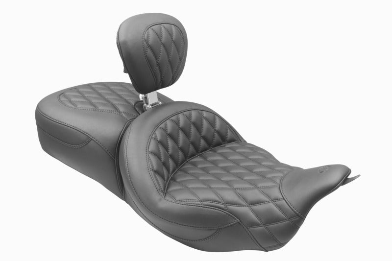 Mustang Motorcycle Mustang 08-25 Harley FL Touring Rd King Sp, Rd Glide Ltd, Dble Diamond ST Backrest - Black