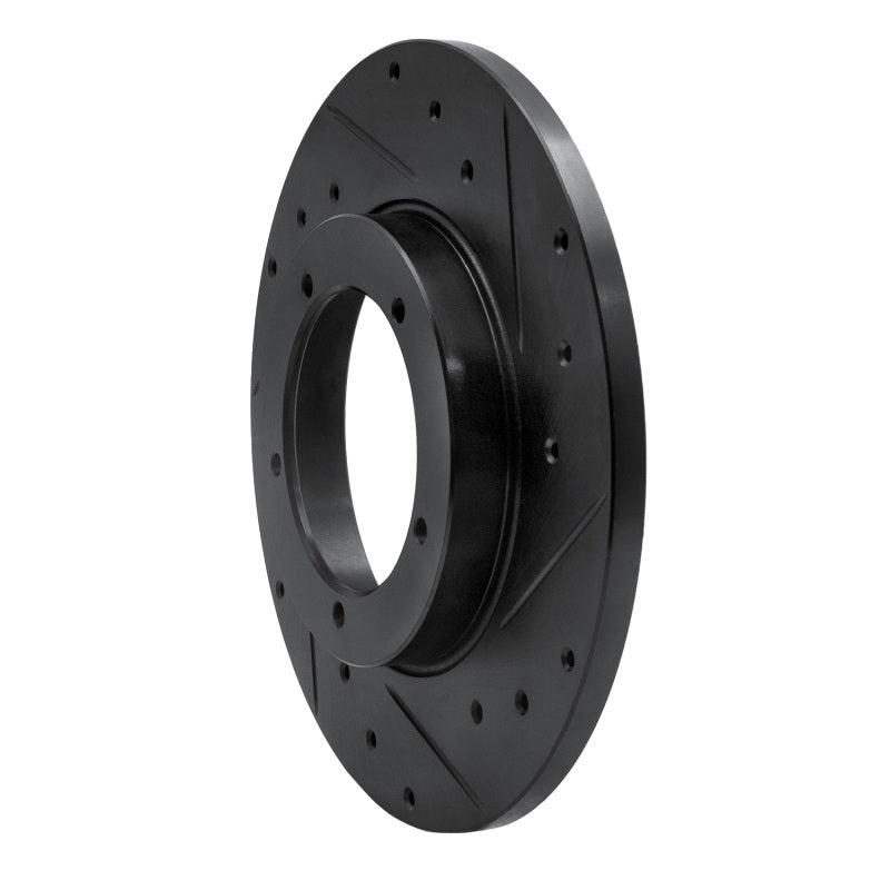 R1 Concepts R1 65-76 Porsche 911 Front Right Drilled & Slotted Black Brake Rotor