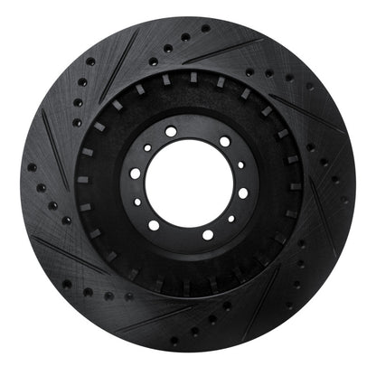 R1 Concepts R1 98-04 Mitsubishi Montero Front Right Drilled & Slotted Black Brake Rotor