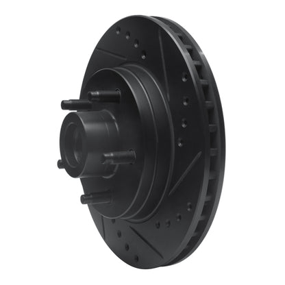 R1 Concepts R1 84-87 Lincoln CONTINENTAL Front Right Drilled & Slotted Black Brake Rotor
