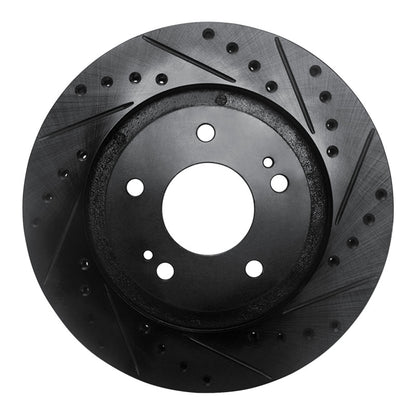 R1 Concepts R1 05-22 Mitsubishi Outlander PHEV Front Right Drilled & Slotted Black Brake Rotor