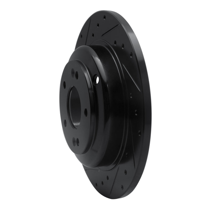 R1 Concepts R1 10-16 Hyundai Genesis Coupe Rear Left Drilled & Slotted Black Brake Rotor