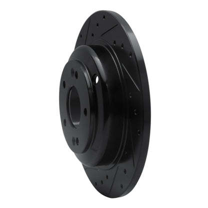 R1 Concepts R1 10-16 Hyundai Genesis Coupe Rear Left Drilled & Slotted Black Brake Rotor