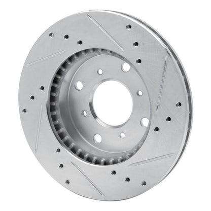 R1 Concepts R1 92-96 Honda Prelude Front Left Drilled & Slotted Silver Brake Rotor