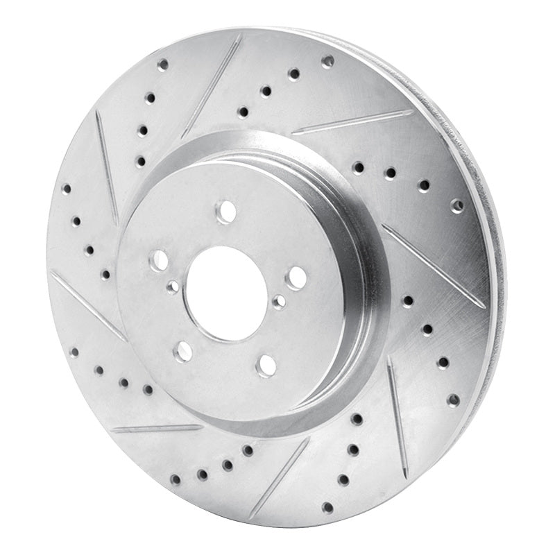 R1 Concepts R1 05-18 Subaru Forester Front Left Drilled & Slotted Silver Brake Rotor