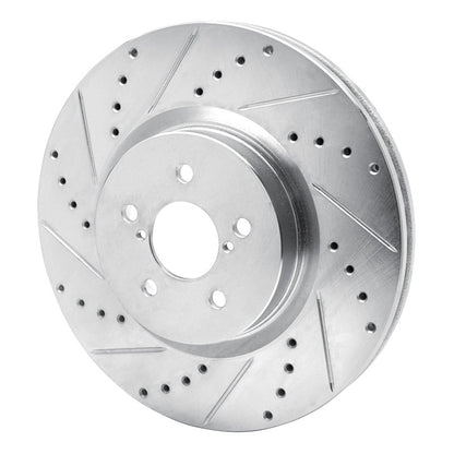 R1 Concepts R1 05-18 Subaru Forester Front Left Drilled & Slotted Silver Brake Rotor