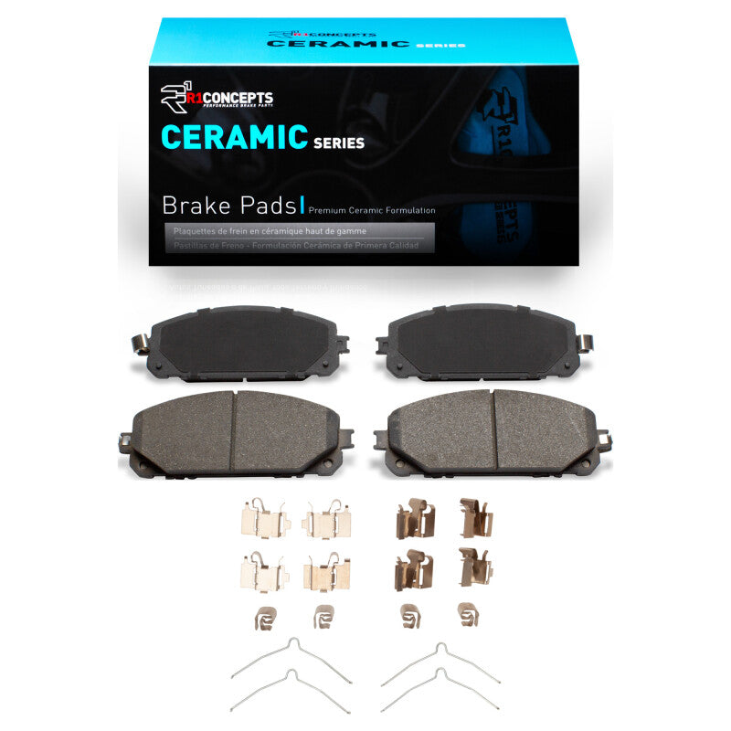 R1 Concepts R1 2014-2023 Jeep Cherokee Front R1 Ceramic Pads & Hardware Kit