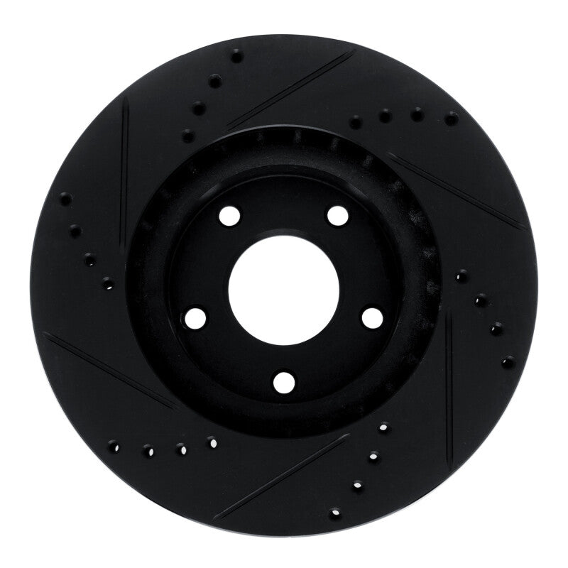 R1 Concepts R1 10-14 Renault SAFRANE (Mexico) Front Right Drilled & Slotted Black Brake Rotor