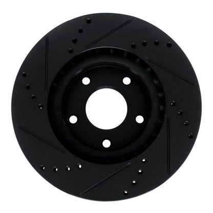R1 Concepts R1 10-14 Renault SAFRANE (Mexico) Front Right Drilled & Slotted Black Brake Rotor