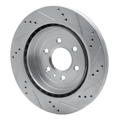 R1 Concepts R1 04-09 Cadillac SRX Rear Left Drilled & Slotted Silver Brake Rotor
