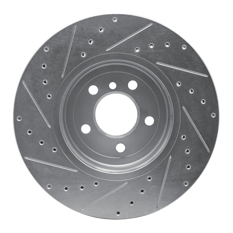 R1 Concepts R1 11-19 BMW 640I Gran Coupe Front Right Drilled & Slotted Silver Brake Rotor