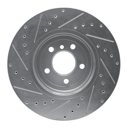 R1 Concepts R1 11-19 BMW 640I Gran Coupe Front Right Drilled & Slotted Silver Brake Rotor