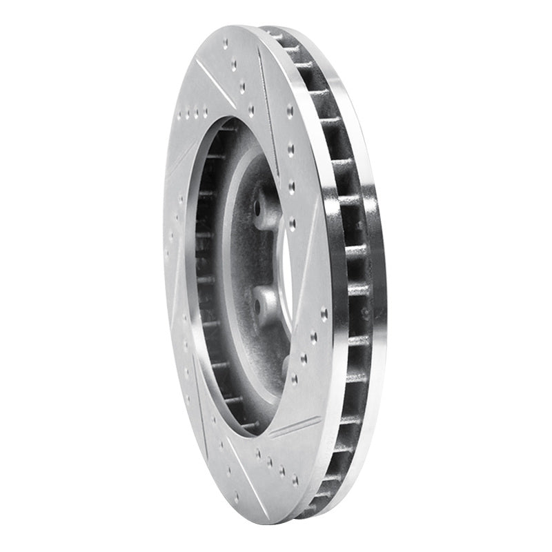 R1 Concepts R1 90-92 Toyota Land Cruiser Front Left Drilled & Slotted Silver Brake Rotor
