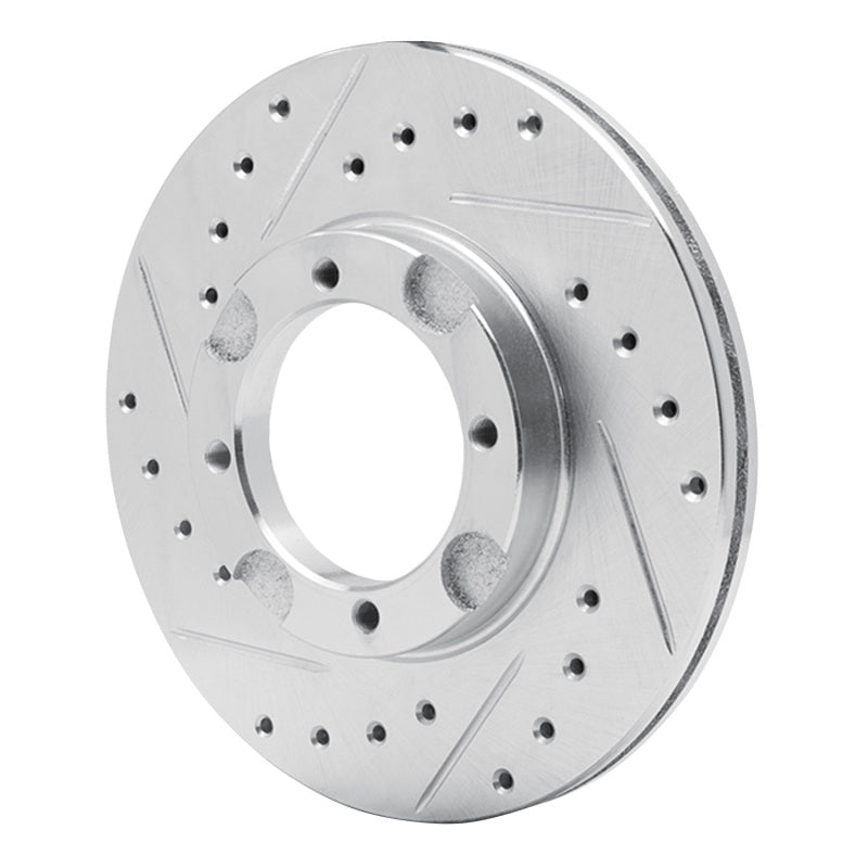 R1 Concepts R1 87-99 Hyundai Accent Front Left Drilled & Slotted Silver Brake Rotor