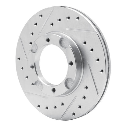 R1 Concepts R1 87-99 Hyundai Accent Front Left Drilled & Slotted Silver Brake Rotor