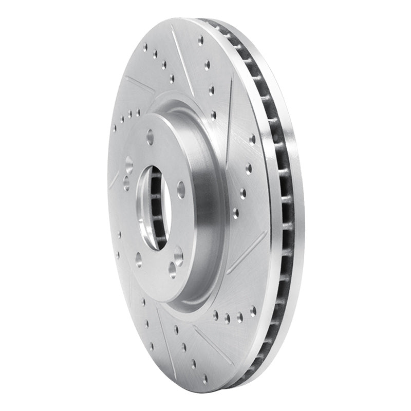 R1 Concepts R1 04-11 Hyundai AZERA Front Right Drilled & Slotted Silver Brake Rotor