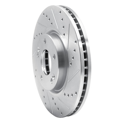 R1 Concepts R1 04-11 Hyundai AZERA Front Right Drilled & Slotted Silver Brake Rotor