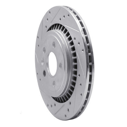 R1 Concepts R1 07-18 Volvo V60 Rear Left Drilled & Slotted Silver Brake Rotor