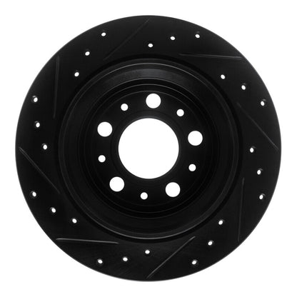 R1 Concepts R1 99-00 Volvo V70 Rear Right Drilled & Slotted Black Brake Rotor